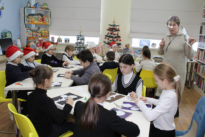 Зарисовки Матушки – Зимы – мастер-класс в Кшаушской сельской библиотеке      